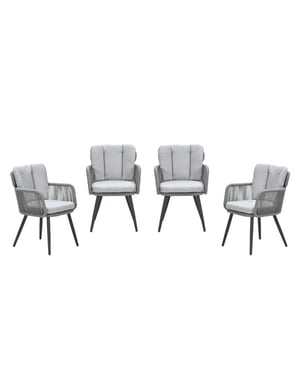Garden Impressions Linares xl tuinstoelen set van 4 grey sand