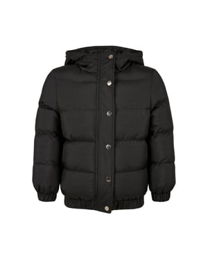 Urban Classics Pufferjack met capuchon voor meisjes (Zwart)