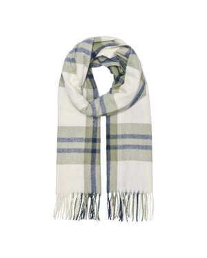 Only onlmathilde check fringe scarf cc a 15376304 deep lichen green