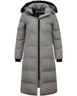 Matogla Extra lange winterjas met nep bontkraag
