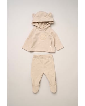 Ribbed Velour Jacket and Footed Trousers Set