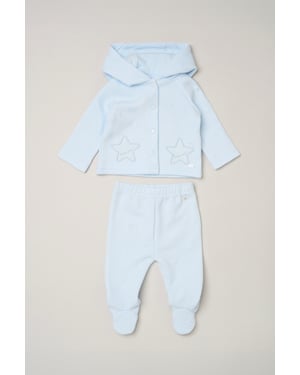 Star Quilted Jacket and Footed Trousers Set