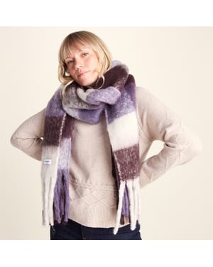 Freda Heavyweight Brushed Checked Blanket Scarf - Huckleberry Check