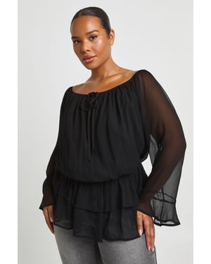 Plus Chiffon Blouson Top