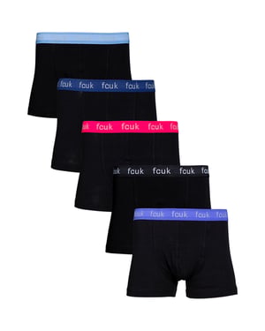 Blue 5 Pack Fcuk Cotton Stretch Boxers