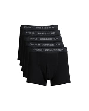 Black 5 Pack Cotton Stretch Boxers