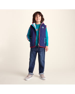 Ancon Shaun the Sheep Kids Insulated Quilted Gilet Microfleece Lining - Night Blue