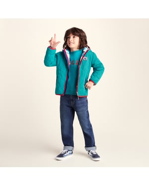 Arapawa Shaun the Sheep Kids Insulated Quilted Coat Microfleece Lining - Peacock Green