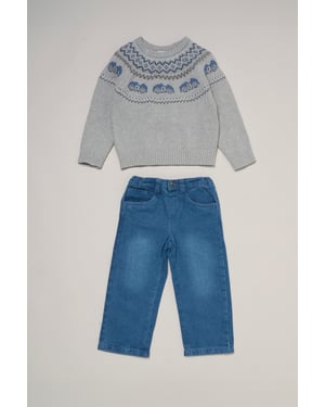 True Knit Fair isle Jumper with Jeans