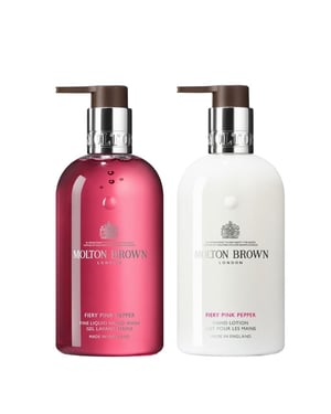 Molton Brown Fiery Pink Pepper Fine Liquid Hand Wash 300ml & Hand Lotion 300ml Duo