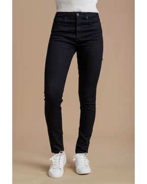 Black Cotton Blend Stretch High Rise Skinny Denim Jeans