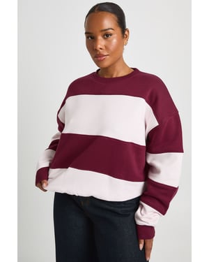 Plus Stripe Oversized Sweatshirt
