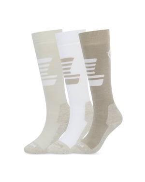 Glenshee Womens 3 Pack Technical Ski Socks - Simply Taupe/Vanilla/Optic White