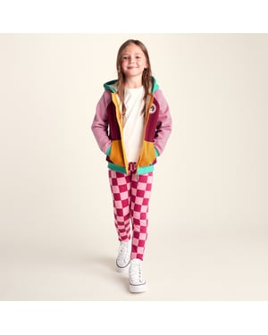 Portland Shaun the Sheep Kids Supersoft Sherpa Lined Hoodie - Candy Floss/Beetroot Red
