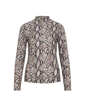 Vila vileoa l/s high neck top noos 14066134 ultimate grey