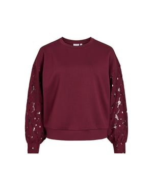 Vila visavena lace o-neck l/s sweat/lc 14121168 port royale