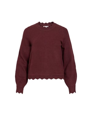 Vila vinikolina o-neck l/s knit top no 14106419 port royale