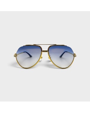 Casablanca stainless steel aviator - gold silver midnight blue gradient
