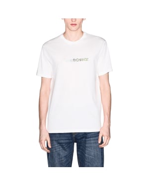 Armani Exchange Mens T-Shirts 3D Embroidered Logo Print Short Sleeve Cotton Tee