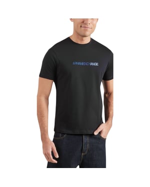 Armani Exchange Mens T-Shirts 3D Embroidered Logo Print Short Sleeve Cotton Tee