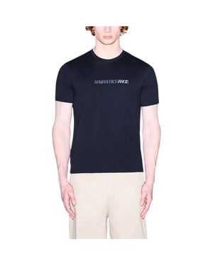 Armani Exchange Mens T-Shirts 3D Embroidered Logo Print Short Sleeve Cotton Tee