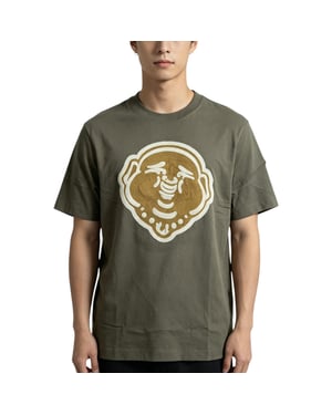 True Religion Buddha Mens Oversized T Shirts Short Sleeve Drop Shoulder Soft Tee