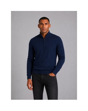 Saint Steve Cas 19480 70050 ocean blue half zip trui