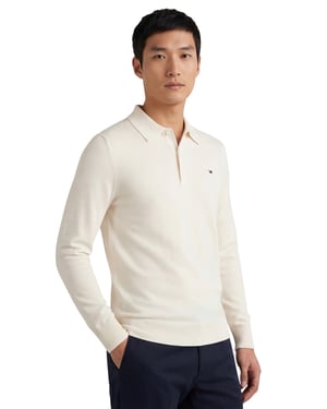 Tommy Hilfiger trui katoen normale fit effen beige