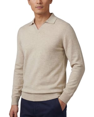 polo lange mouw Profuomo beige
