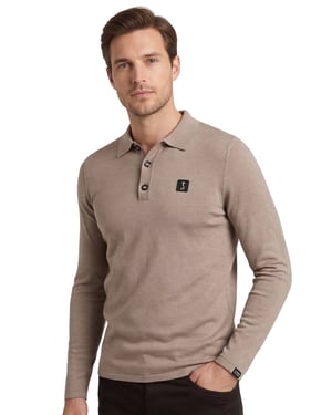 polo lange mouw Butcher of Blue beige