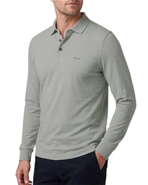 NZA polo grijs 3-knoops effen normale fit