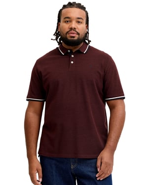Poloshirt Jack & Jones Plus Size bordeaux