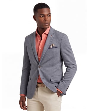 A Fish Named Fred colbert gemeleerd blauw slim fit