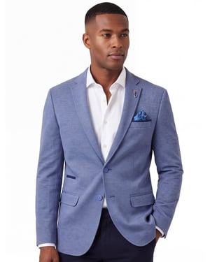 A Fish Named Fred colbert gemeleerd blauw slim fit