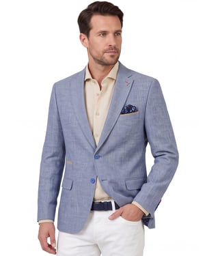 A Fish Named Fred gemeleerd colbert blauw slim fit