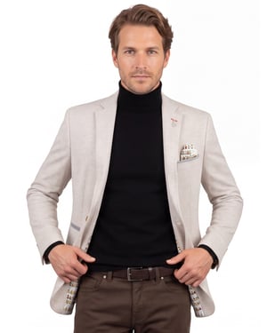 A Fish Named Fred colberts beige effen slim fit
