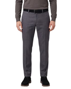 katoenen broek Gardeur grijs effen normale fit