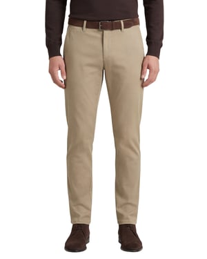 Alberto slim fit katoenen pantalon khaki