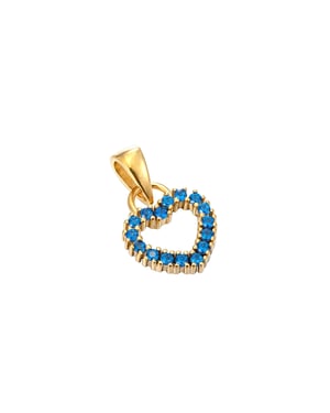 18ct Gold Plated Sapphire Heart Charm