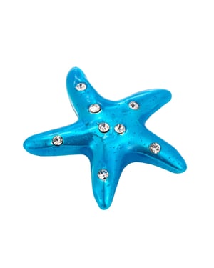 Sterling Silver Blue Enamel Starfish Charm