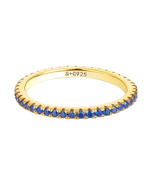 18ct Gold Plated Sapphire Eternity Ring