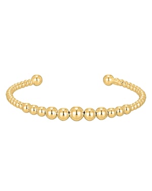 18ct Gold Plated Bead Torque Bangle
