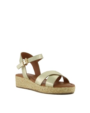 Dune Ladies WF LINNIE Wide Fit Woven Flatform Sandals Wf Linnie