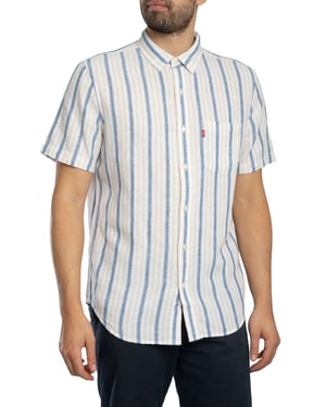 Levi's T-Shirt Met Korte Mouwen En Zonsondergangprint, Wit