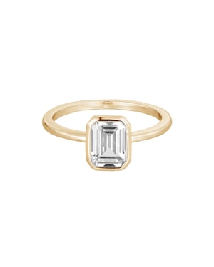 18ct Gold Plated CZ Baguette Ring