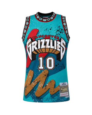 Mitchell & Ness NBA Vancouver Grizzlies #10 Bibby Mens Teal Vest