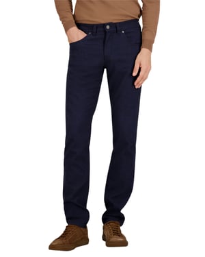 Gardeur katoenen pantalon donkerblauw zonder omslag