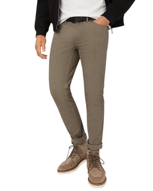 Brax 5-pocket bruin geprint katoen