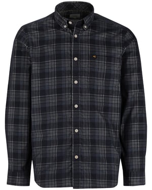Camel Active Overhemd blauw wit geruit button-down collar