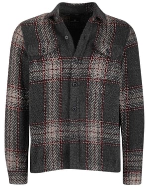 State of art overshirt grijs geprint wijde fit